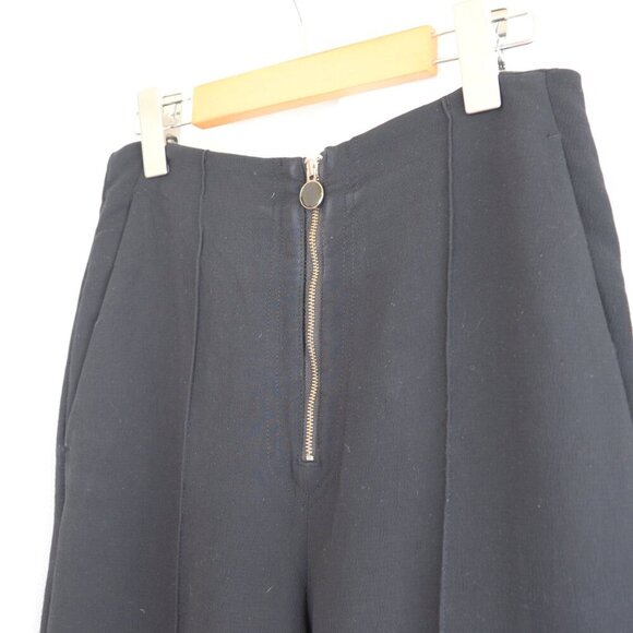 Aritzia Wilfred Nolay High Rise Wide Leg Flare Cropped Crepe Black Pants Sz 8 - Picture 4 of 7